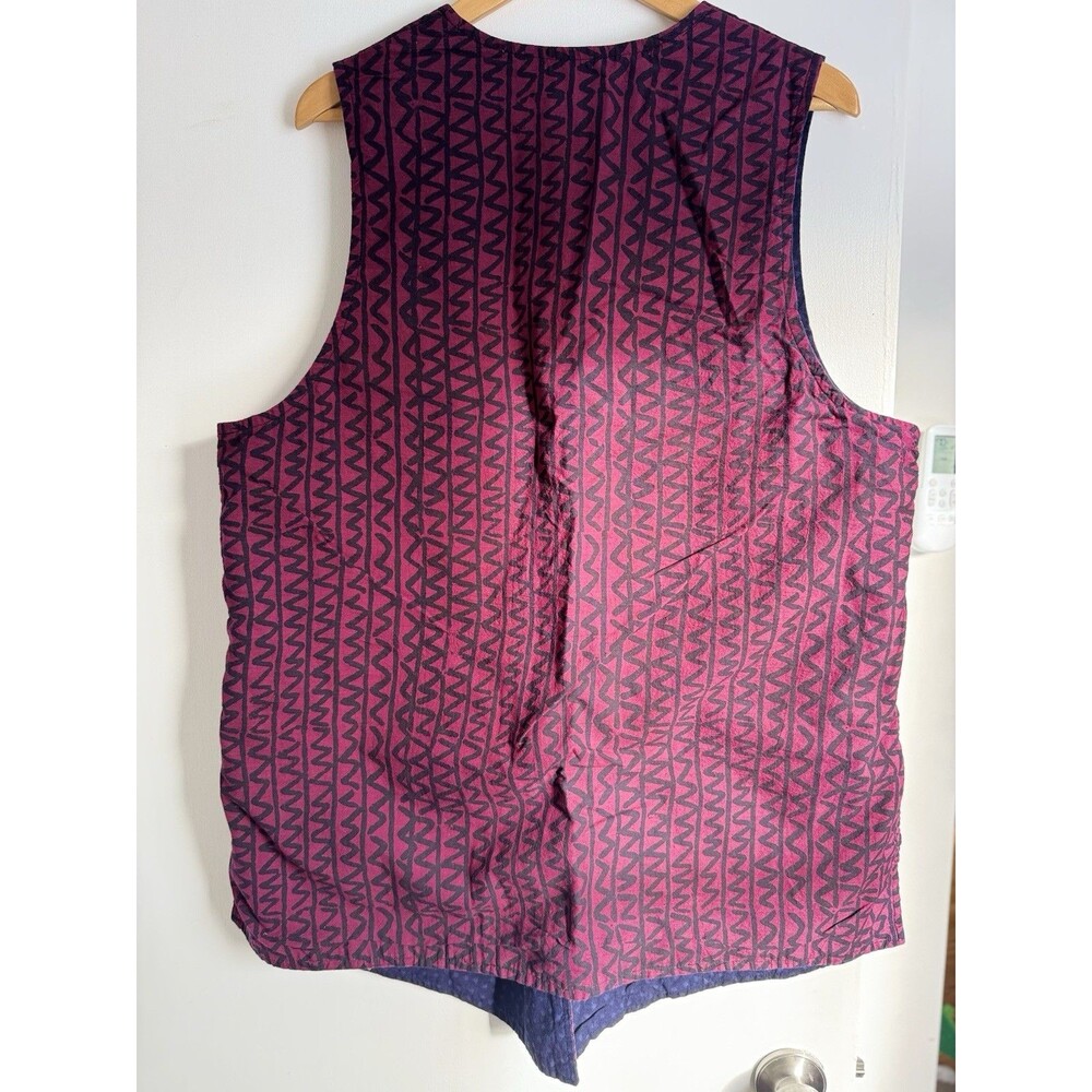 Vintage Reversible Vest Womens Large Beaded Embroidered 90s Double Sided Boho - Picture 14 of 16